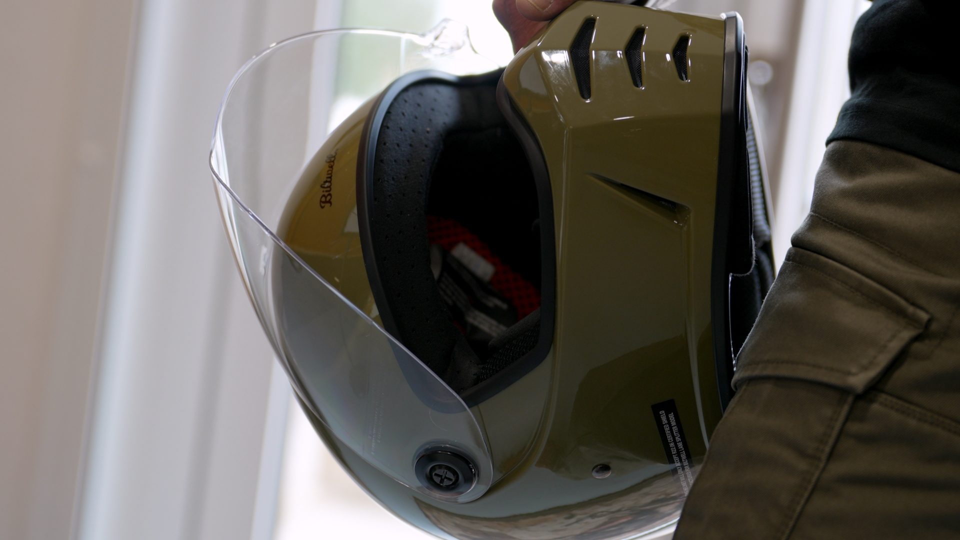 BILTWELL LANE SPLITTER HELMET OLIVE GREE