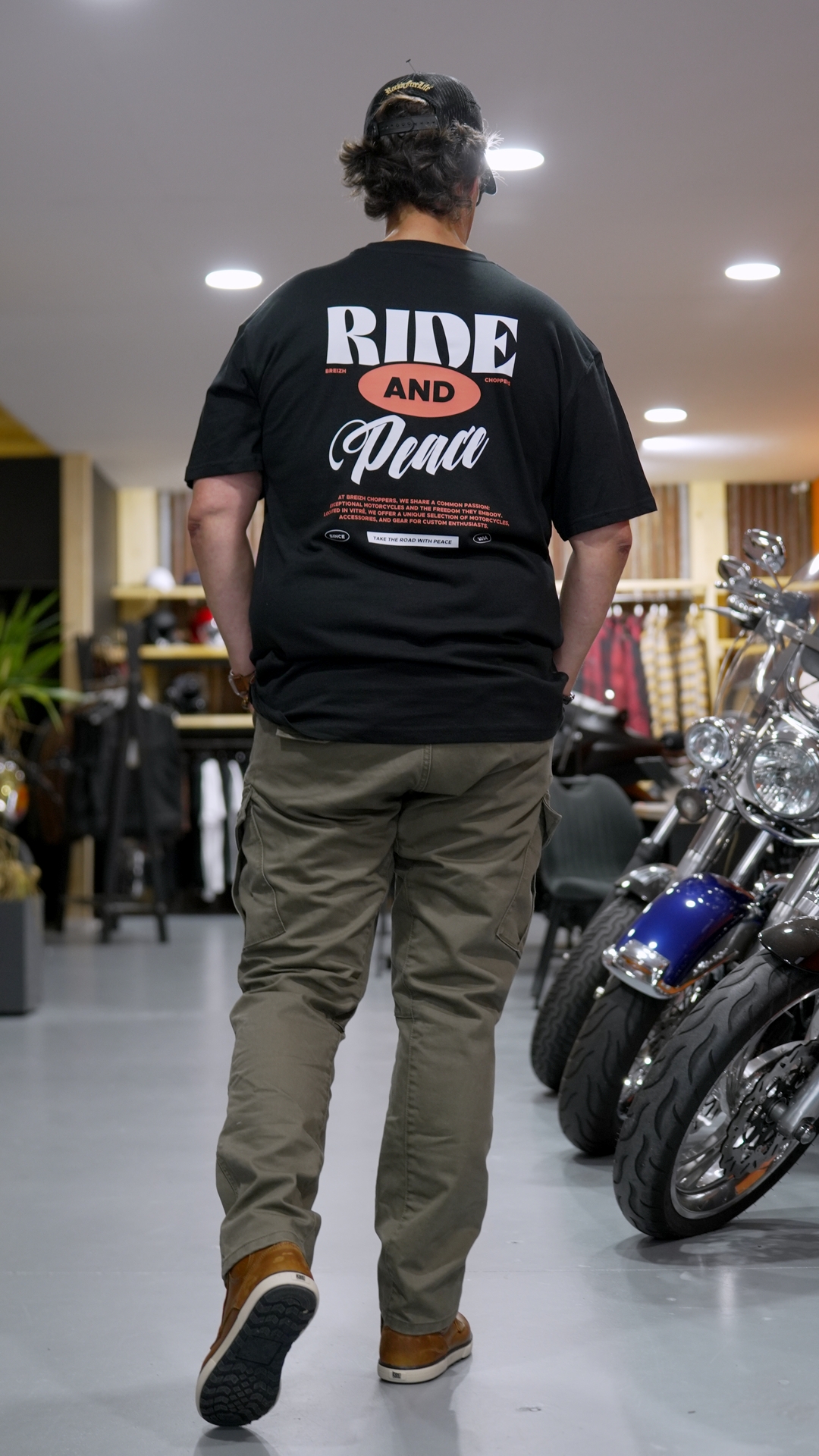 TEE SHIRT RIDE & PEACE RHINO NOIR – Image 3